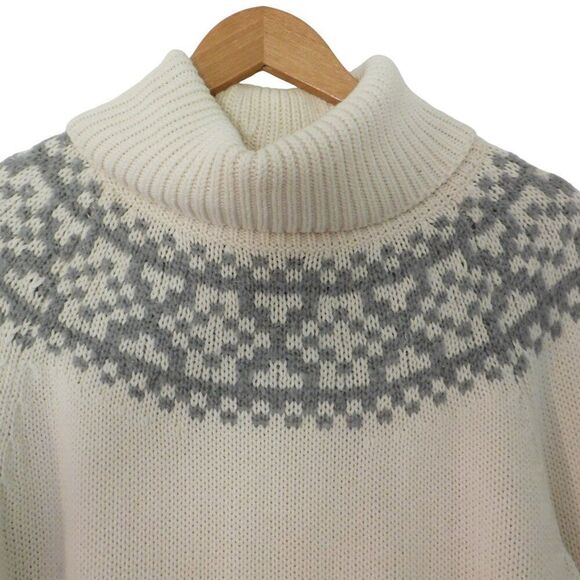 Talbots Womens Turtleneck Sweater Cream Ivory Wool Mohair Cotton Size Large - Picture 2 of 6
